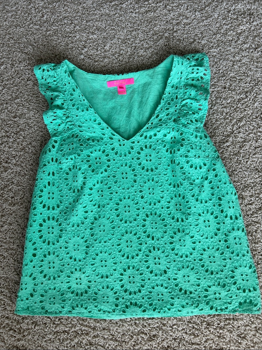 Sleeveless Eyelet V-Neck Top Lilly Pulitzer eyelet -sz M